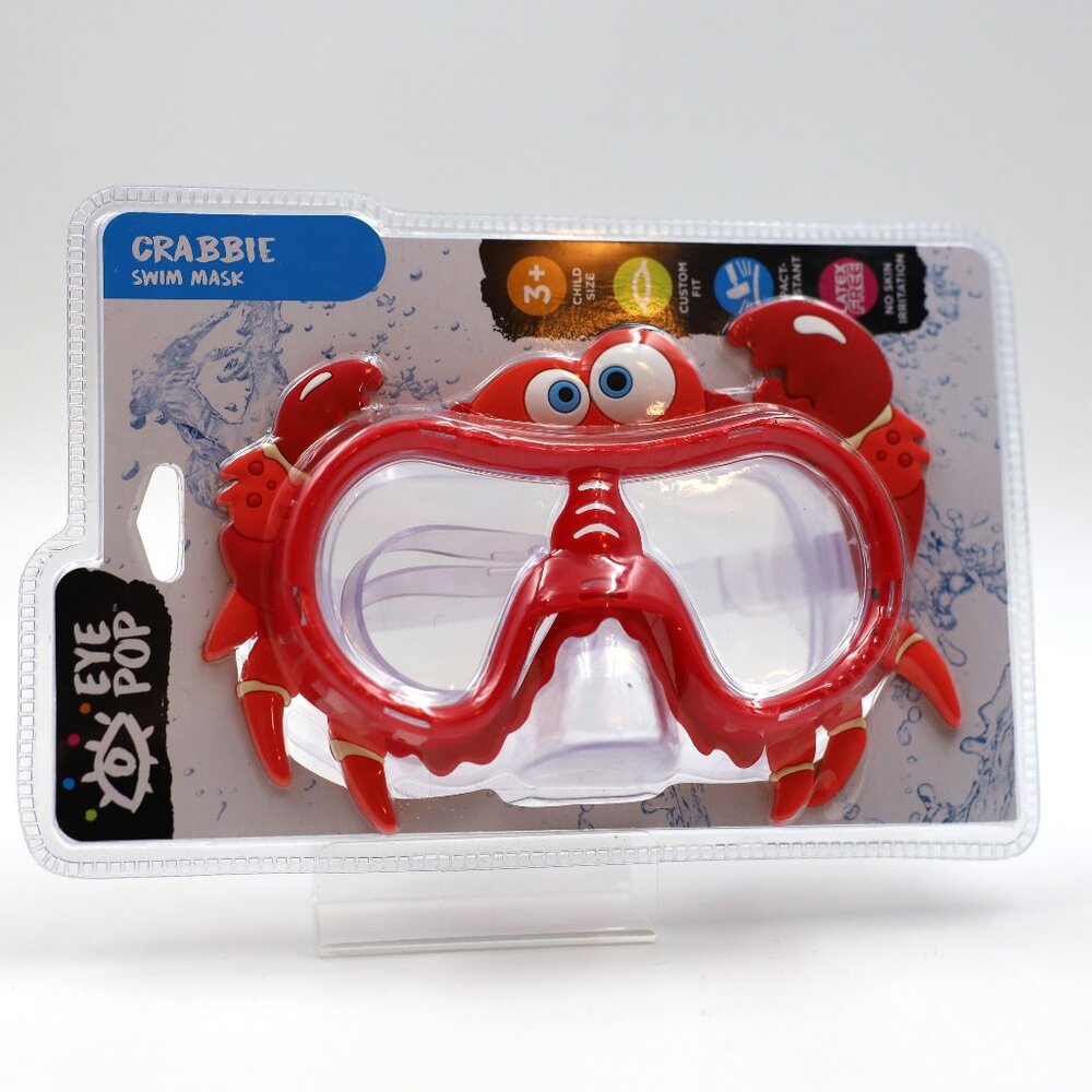 Eye Pop Bright Red Crab Swimming Mask for kiddos (New in Blister Pack)